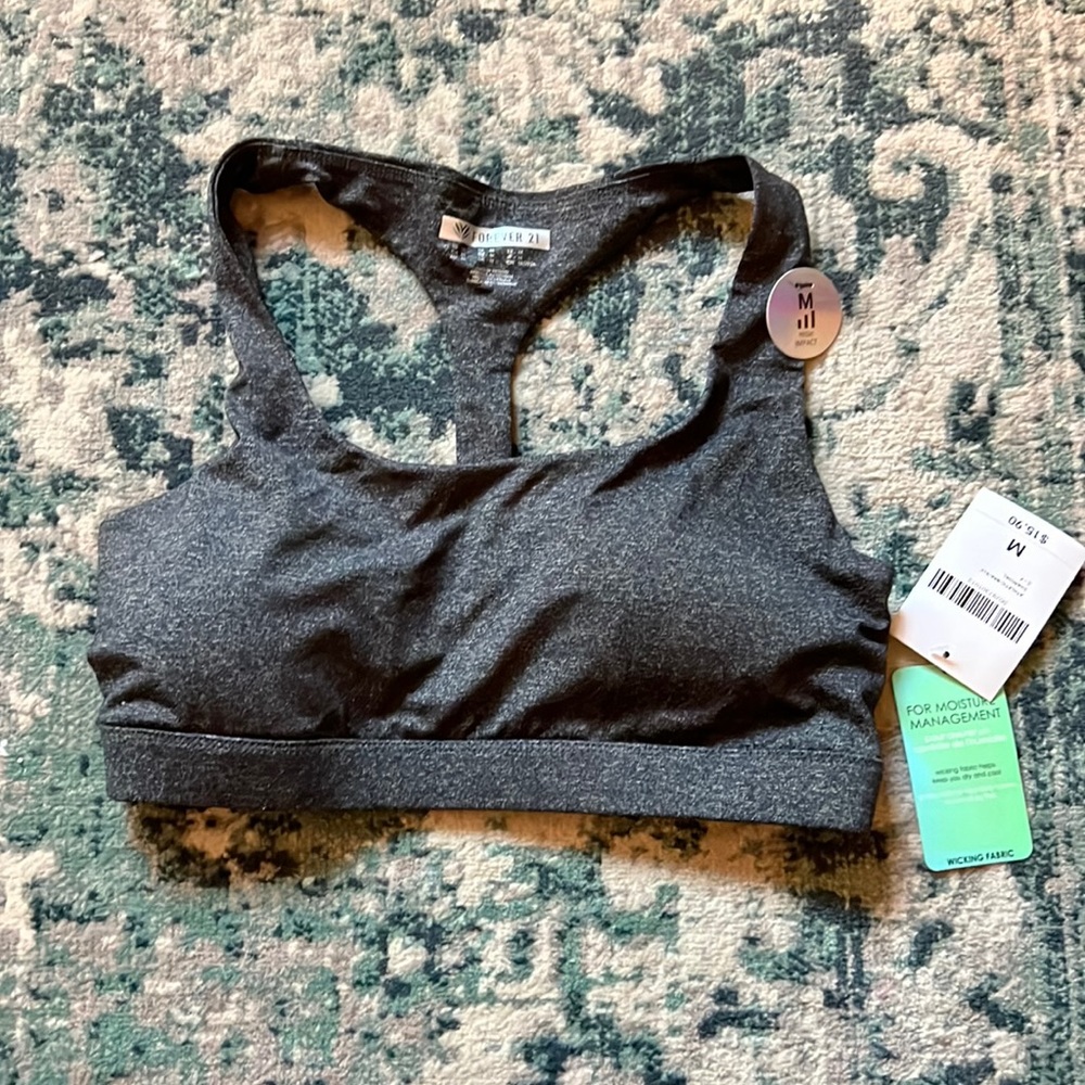 Heather Grey Cut Out Sports Bra from Forever 21